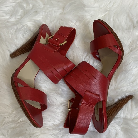 🆕NWOB MaxStudio Red Leather Strappy Heels, 6M - Picture 8 of 11